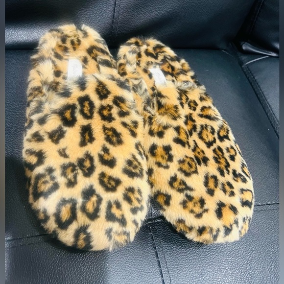Madewell The Loafer Scuff Slipper in Leopard Faux-Fur size 7 NEW - Picture 5 of 9